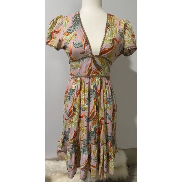 Anthropologie James Coviello paradise embroidered print dress 4 - Picture 1 of 11